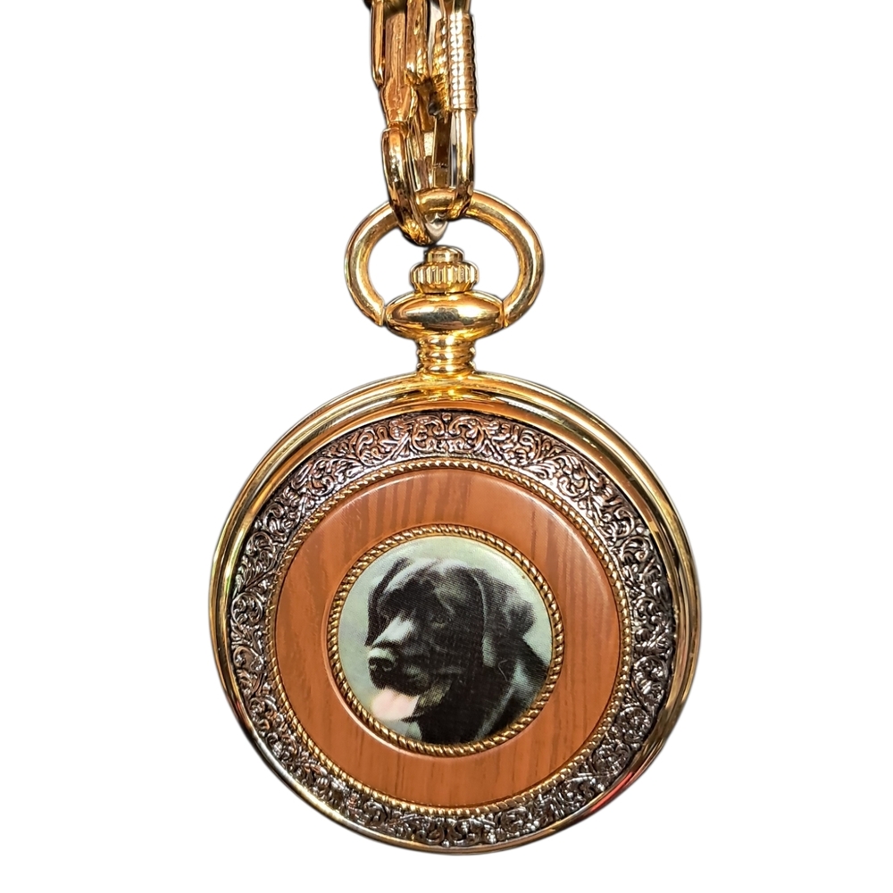 Franklin Mint Black Lab Collectible Pocket Watch